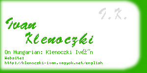 ivan klenoczki business card